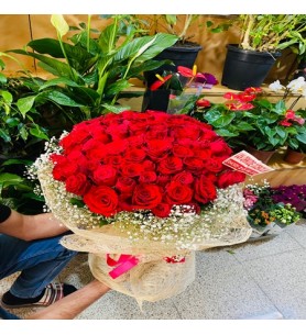 Kırmızı Gül Buketi 57 Adet
